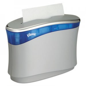 Kleenex KCC51904 Reveal Countertop Folded Towel Dispenser, 13.3 x 5.2 x 9, Soft Gray/Translucent Blue