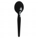 Boardwalk BWKSOUPHWPSBLA Heavyweight Polystyrene Cutlery, Soup Spoon, Black, 1000/Carton