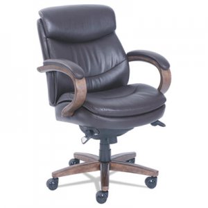 La-Z-Boy LZB48963B Woodbury Mid-Back Executive Chair, Supports up to 300 lbs., Brown Seat/Brown Back, Weathered Sand