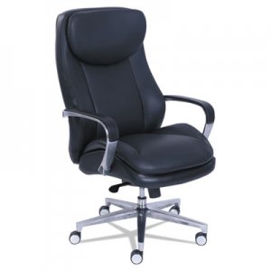 La-Z-Boy LZB48958 Commercial 2000 High-Back Executive Chair, Supports up to 300 lbs., Black Seat/Black Back, Silver