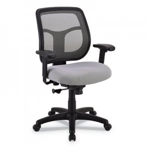 Eurotech EUTMT9400SR Apollo Mid-Back Mesh Chair, Silver Seat/Silver Back, Black Base