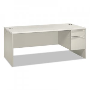 HON HON38293RB9Q 38000 Series Right Pedestal Desk, 72" x 36" x 30", Light Gray/Silver
