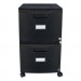 Storex STX61312B01C Two-Drawer Mobile Filing Cabinet, 14.75w x 18.25d x 26h, Black