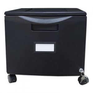 Storex STX61264B01C Single-Drawer Mobile Filing Cabinet, 14.75w x 18.25d x 12.75h, Black
