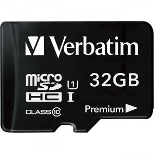Verbatim 44083 32GB Premium microSDHC Memory Card with Adapter, UHS-I Class 10
