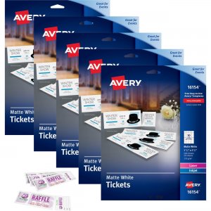 Avery 16154CT Printable Tickets with Tear-Away Stubs AVE16154CT