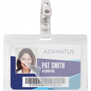 Advantus 97101 Strap Clip Self-laminating Badge Holders AVT97101
