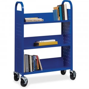 Lorell 99934 Single-sided Steel Book Cart LLR99934