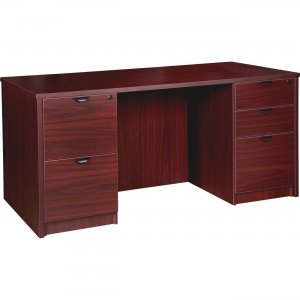 Lorell PD3060DPMY Prominence Mahogany Laminate Office Suite LLRPD3060DPMY