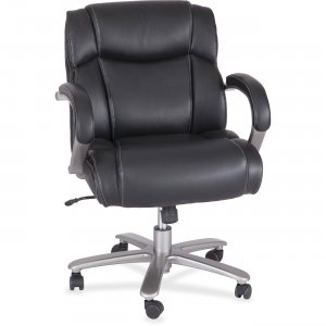 Safco 3504BL Big & Tall Leather Mid-Back Task Chair SAF3504BL