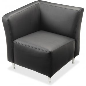 Lorell 86918 Fuze Modular Series Black Leather Guest Seating LLR86918