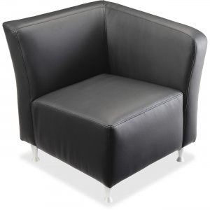 Lorell 86919 Fuze Modular Series Black Leather Guest Seating LLR86919