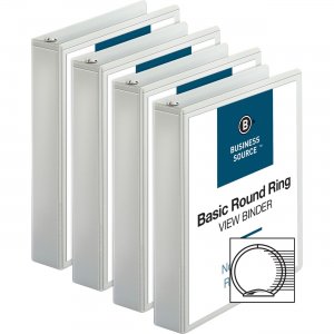 Business Source 09955BD Round-ring View Binder BSN09955BD