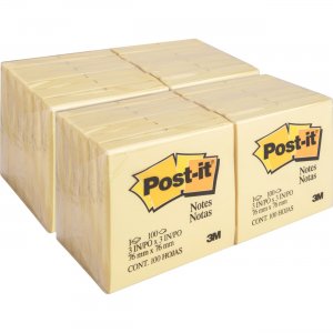Post-it 654YWBD Canary Yellow Original Note Pads MMM654YWBD