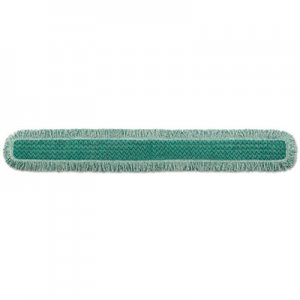 Rubbermaid Commercial HYGEN RCPQ460GRE Dust Mop Heads With Fringe, Green, 60 in., Microfiber, Cut-End