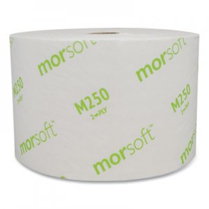 Morcon Tissue MORM250 Small Core Bath Tissue, Septic Safe, 2-Ply, White, 1250/Roll, 24 Rolls/Carton