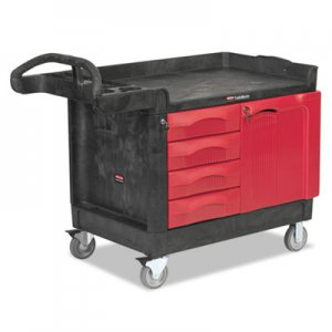Rubbermaid Commercial RCP453388BLA TradeMaster Cart, 750-lb Capacity, One-Shelf, 26.25w x 49d x 38h, Black