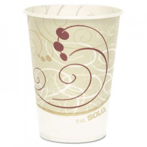 Dart SCCR9NSYM Waxed Paper Cold Cups, 9 oz., Symphony Design, 100/Bag