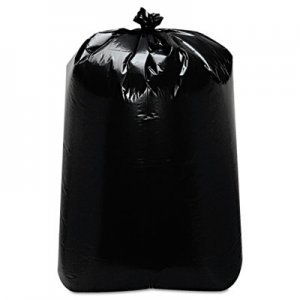 Trinity Plastics TRNML3858X Low-Density Can Liners, 60 gal, 22" x 58", Black, 100/Carton