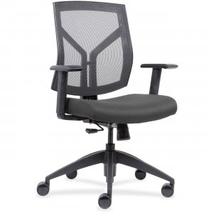 Lorell 83111A202 Mid-Back Chairs wth Mesh Back & Fabric Seat LLR83111A202