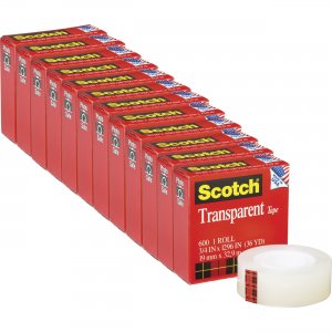Scotch 600341296PK Glossy Transparent Tape MMM600341296PK