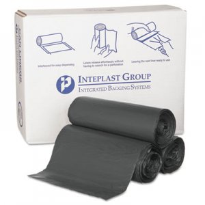 Inteplast Group IBSS366022K Interleaved High-Density Can Liners, 36 x 60, 22mic, Black, 150/CT