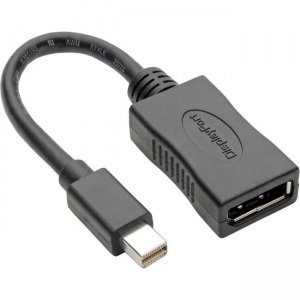 Keyspan P139-06N-DP4K6B Mini DisplayPort to DisplayPort Adapter-4K x 2K @ 60 Hz, Keyspan, Black, 6 in