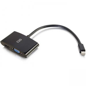C2G 28271 8in Mini DisplayPort to HDMI or VGA Adapter Converter - Black