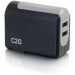 C2G 20276 2-Port USB Wall Charger - AC to USB Adapter, 5V 4.8A Output