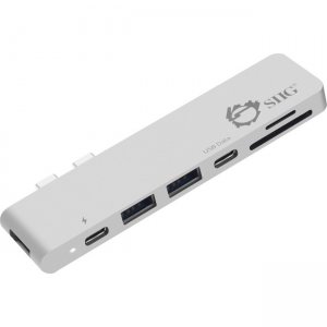 SIIG JU-TB0412-S1 Thunderbolt 3 USB-C Hub HDMI with Card Reader & PD Adapter - Silver