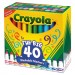 Crayola CYO587858 Washable Markers, Broad Point, Assorted Classic Colors, 40/Set