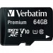 Verbatim 44084 64GB Premium microSDXC Memory Card with Adapter, UHS-I Class 10