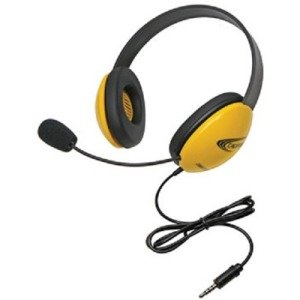 Califone 2800-YLT Stereo Yellow Headphone with To Go 3.5mm plug