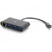 C2G 29747 USB-C to Ethernet Adapter with 3-Port USB Hub - Black