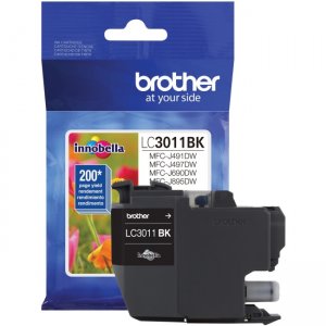 Brother LC3011BK Standard Yield Black Ink Cartridge (approx. 200 pages)