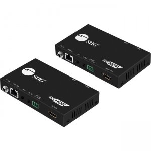 SIIG CE-H23311-S1 4K HDR HDMI 2.0 HDBaseT Extender Over Single Cat5e/6 with RS-232 & IR - 100m