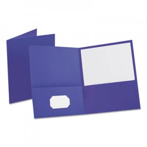 Oxford OXF57583 Leatherette Two Pocket Portfolio, 8 1/2" x 11", Purple, 10/PK