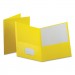 Oxford OXF57579EE Leatherette Two Pocket Portfolio, 8 1/2" x 11", Yellow, 10/PK