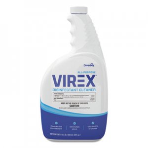 Diversey DVOCBD540540 Virex All-Purpose Disinfectant Cleaner, Lemon Scent, 32 oz Spray Bottle, 4/Carton