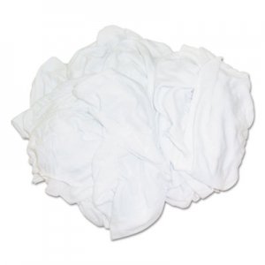 HOSPECO HOS45525BP New Bleached White T-Shirt Rags, Multi-Fabric, 25 lb Polybag