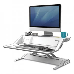 Fellowes FEL8080201 Lotus DX Sit-Stand Workstation, 32.75" x 24.25" x 5.5" to 22.5", White