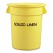 Rubbermaid Commercial RCP263957YEL Round Brute Container with "Trash Only" Imprint, Plastic, 33 gal, Yellow