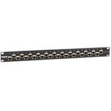 Black Box C6AFP70S-24 CAT6A Shielded Feed-Through Patch Panel, 24-Port, 1U