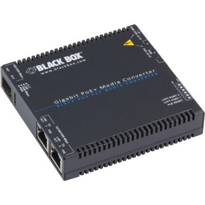 Black Box LGC5210A Gigabit PoE+ Media Converter - 10/100/1000BASE-T to SFP