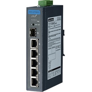 Advantech EKI-2706G-1GFPI-AE 5GbE+1G SFP Industrial Unmanaged PoE Switch with Wide Temp