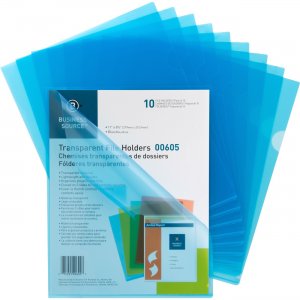 Business Source 00605 Transparent Poly File Holders BSN00605