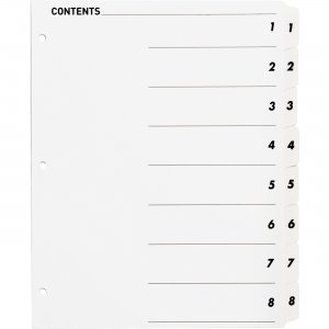 Business Source 05853 Table of Content Quick Index Dividers BSN05853