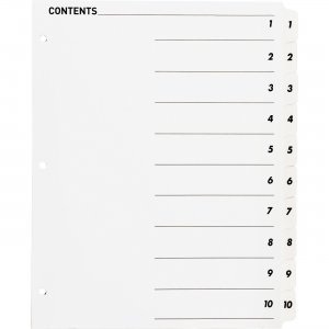 Business Source 05854 Table of Content Quick Index Dividers BSN05854