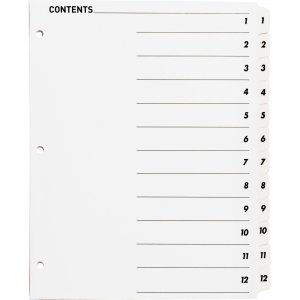 Business Source 05855 Table of Content Quick Index Dividers BSN05855
