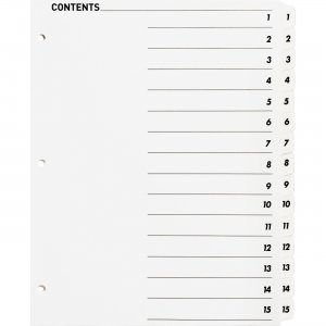 Business Source 05857 Table of Content Quick Index Dividers BSN05857